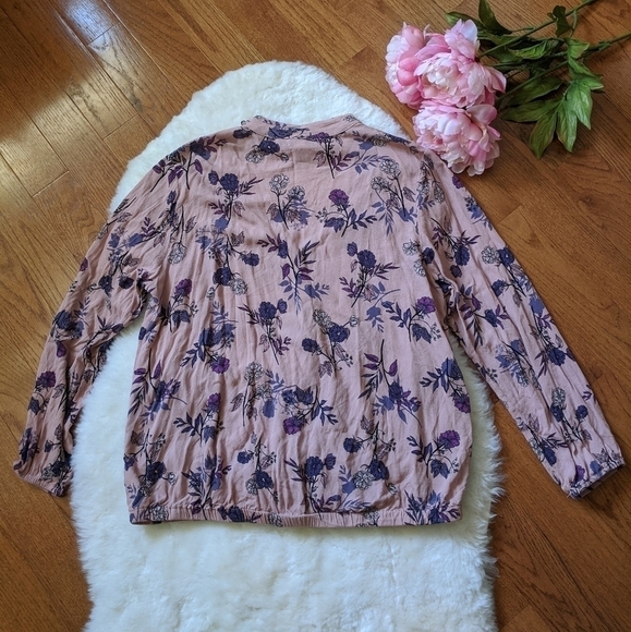 TORRID boho floral print blouse pink purple xl plus 1 1x - Picture 3 of 6